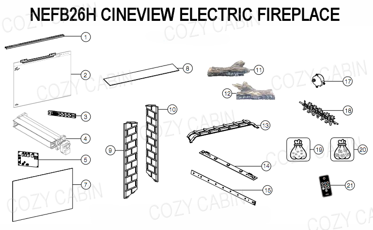 CINEVIEW ELECTRIC FIREPLACE (NEFB26H) #NEFB26H